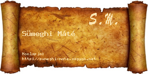 Sümeghi Máté névjegykártya